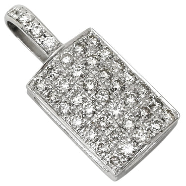 ノンブランド NON BRAND サファイア 0.32ct ダイヤ ブルー×ホワイトゴールド K18WG サファイア ダイヤモンド ペンダントトップ 青 18K 750 WG スクエア パヴェ ネックレストップ リバーシブル