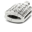 ノンブランド NON BRAND サファイア 0.32ct ダイヤ ブルー×ホワイトゴールド K18WG サファイア ダイヤモンド ペンダントトップ 青 18K 750 WG スクエア パヴェ ネックレストップ リバーシブル