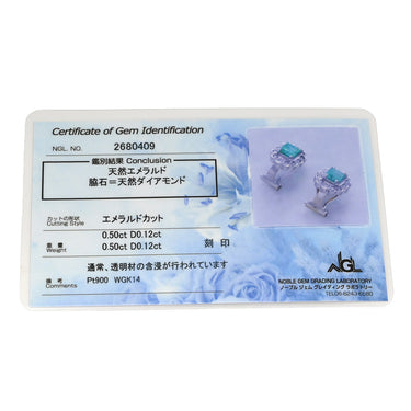 ノンブランド NON BRAND エメラルド ダイヤモンド グリーン×ホワイトゴールド×プラチナシルバー K18WG K14WG Pt900 エメラルド ダイヤモンド イヤリング Pt900 プラチナ K18 K14WG コンビ 両耳用 クリップ式
