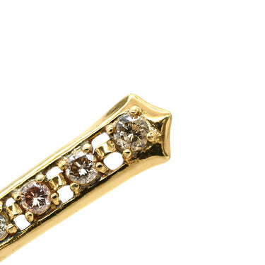 ノンブランド NON BRAND クロスモチーフ ダイヤモンド イエローゴールド K18YG ダイヤモンド ペンダントトップ 十字架 18K 750 YG ネックレストップ 10石 10P ラウンドブリリアント