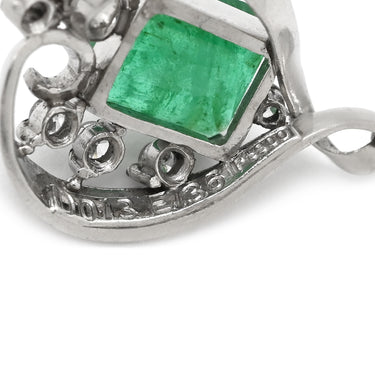 ノンブランド NON BRAND エメラルド 1.36ct ダイヤ グリーン×プラチナシルバー Pt900 ダイヤモンド エメラルド ペンダントトップ 緑 1P 1粒 1石 ネックレストップ プラチナ