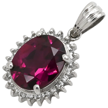 ノンブランド NON BRAND ロードライトガーネット 1.91ct ダイヤモンド レッド×プラチナシルバー Pt900 ロードライトガーネット ダイヤモンド ペンダントトップ プラチナ 1粒 1石 赤 ネックレストップ