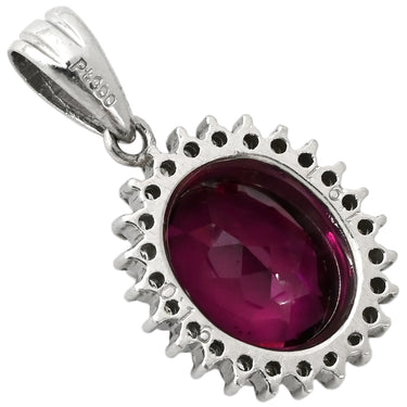 ノンブランド NON BRAND ロードライトガーネット 1.91ct ダイヤモンド レッド×プラチナシルバー Pt900 ロードライトガーネット ダイヤモンド ペンダントトップ プラチナ 1粒 1石 赤 ネックレストップ