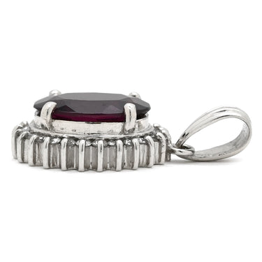 ノンブランド NON BRAND ロードライトガーネット 1.91ct ダイヤモンド レッド×プラチナシルバー Pt900 ロードライトガーネット ダイヤモンド ペンダントトップ プラチナ 1粒 1石 赤 ネックレストップ