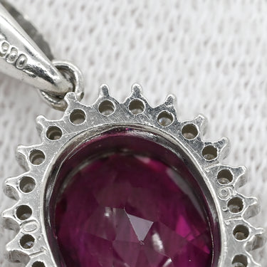 ノンブランド NON BRAND ロードライトガーネット 1.91ct ダイヤモンド レッド×プラチナシルバー Pt900 ロードライトガーネット ダイヤモンド ペンダントトップ プラチナ 1粒 1石 赤 ネックレストップ