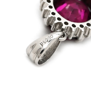 ノンブランド NON BRAND ロードライトガーネット 1.91ct ダイヤモンド レッド×プラチナシルバー Pt900 ロードライトガーネット ダイヤモンド ペンダントトップ プラチナ 1粒 1石 赤 ネックレストップ