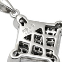 ノンブランド NON BRAND ダイヤ 1.36ct スクエア ブラック×ホワイトゴールド K18WG ダイヤモンド ペンダントトップ 18K 750WG ネックレストップ 格子