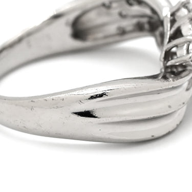 ノンブランド NON BRAND ダイヤモンド 1.03ct プラチナシルバー Pt900 ダイヤモンド リング 指輪 プラチナ Pt900 パヴェ メレダイヤ ウェーブ 流線型 リボンモチーフ 18.5号