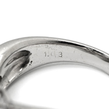 ノンブランド NON BRAND ダイヤモンド 1.03ct プラチナシルバー Pt900 ダイヤモンド リング 指輪 プラチナ Pt900 パヴェ メレダイヤ ウェーブ 流線型 リボンモチーフ 18.5号