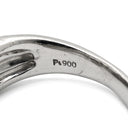 ノンブランド NON BRAND ダイヤモンド 1.03ct プラチナシルバー Pt900 ダイヤモンド リング 指輪 プラチナ Pt900 パヴェ メレダイヤ ウェーブ 流線型 リボンモチーフ 18.5号
