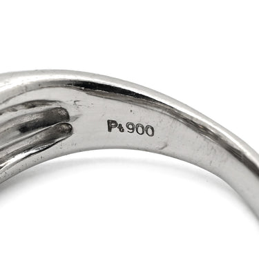 ノンブランド NON BRAND ダイヤモンド 1.03ct プラチナシルバー Pt900 ダイヤモンド リング 指輪 プラチナ Pt900 パヴェ メレダイヤ ウェーブ 流線型 リボンモチーフ 18.5号