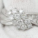 ノンブランド NON BRAND ダイヤモンド 1.03ct プラチナシルバー Pt900 ダイヤモンド リング 指輪 プラチナ Pt900 パヴェ メレダイヤ ウェーブ 流線型 リボンモチーフ 18.5号