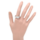 ノンブランド NON BRAND ダイヤモンド 1.03ct プラチナシルバー Pt900 ダイヤモンド リング 指輪 プラチナ Pt900 パヴェ メレダイヤ ウェーブ 流線型 リボンモチーフ 18.5号