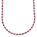 ノンブランド NON BRAND ルビー 13.00ct ダイヤモンド 1.00ct テニスネックレス レッド×ホワイトゴールド K18WG ルビー ダイヤモンド ネックレス 赤 オーバルミックスカット 18K 750 WG
