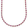 ノンブランド NON BRAND ルビー 13.00ct ダイヤモンド 1.00ct テニスネックレス レッド×ホワイトゴールド K18WG ルビー ダイヤモンド ネックレス 赤 オーバルミックスカット 18K 750 WG