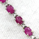 ノンブランド NON BRAND ルビー 13.00ct ダイヤモンド 1.00ct テニスネックレス レッド×ホワイトゴールド K18WG ルビー ダイヤモンド ネックレス 赤 オーバルミックスカット 18K 750 WG