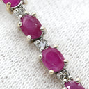 ノンブランド NON BRAND ルビー 13.00ct ダイヤモンド 1.00ct テニスネックレス レッド×ホワイトゴールド K18WG ルビー ダイヤモンド ネックレス 赤 オーバルミックスカット 18K 750 WG
