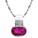 ノンブランド NON BRAND ルビー 0.90ct ダイヤモンド ペンダント ホワイトゴールド Pt900 ルビー ダイヤモンド PT850(チェーン) ネックレス 赤 レッド 1石 1粒 オーバルミックスカット プラチナ