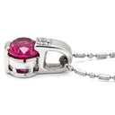 ノンブランド NON BRAND ルビー 0.90ct ダイヤモンド ペンダント ホワイトゴールド Pt900 ルビー ダイヤモンド PT850(チェーン) ネックレス 赤 レッド 1石 1粒 オーバルミックスカット プラチナ