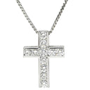 ノンブランド NON BRAND ダイヤモンド 0.92ct クロスペンダント プラチナシルバー Pt850 ダイヤモンド ネックレス 十字架 CROSS 11石 11P 11粒 プラチナ850