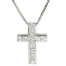 ノンブランド NON BRAND ダイヤモンド 0.92ct クロスペンダント プラチナシルバー Pt850 ダイヤモンド ネックレス 十字架 CROSS 11石 11P 11粒 プラチナ850