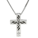 ノンブランド NON BRAND ダイヤモンド 0.92ct クロスペンダント プラチナシルバー Pt850 ダイヤモンド ネックレス 十字架 CROSS 11石 11P 11粒 プラチナ850