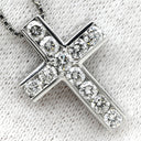 ノンブランド NON BRAND ダイヤモンド 0.92ct クロスペンダント プラチナシルバー Pt850 ダイヤモンド ネックレス 十字架 CROSS 11石 11P 11粒 プラチナ850