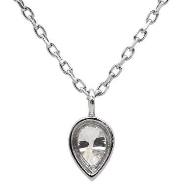 ノンブランド NON BRAND ダイヤモンド 0.32ct ペンダント プラチナシルバー Pt850 ダイヤモンド ネックレス 1粒 1石 プラチナ850 ペアシェイプ