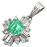 ノンブランド NON BRAND エメラルド 0.55ct ダイヤ グリーン×プラチナシルバー Pt900 ダイヤモンド エメラルド ペンダントトップ 緑 1P 1粒 1石 ネックレストップ プラチナ