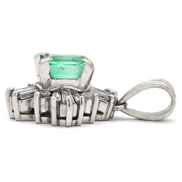 ノンブランド NON BRAND エメラルド 0.55ct ダイヤ グリーン×プラチナシルバー Pt900 ダイヤモンド エメラルド ペンダントトップ 緑 1P 1粒 1石 ネックレストップ プラチナ