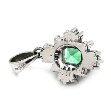 ノンブランド NON BRAND エメラルド 0.55ct ダイヤ グリーン×プラチナシルバー Pt900 ダイヤモンド エメラルド ペンダントトップ 緑 1P 1粒 1石 ネックレストップ プラチナ