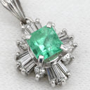 ノンブランド NON BRAND エメラルド 0.55ct ダイヤ グリーン×プラチナシルバー Pt900 ダイヤモンド エメラルド ペンダントトップ 緑 1P 1粒 1石 ネックレストップ プラチナ