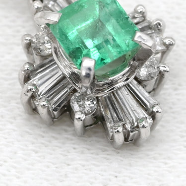 ノンブランド NON BRAND エメラルド 0.55ct ダイヤ グリーン×プラチナシルバー Pt900 ダイヤモンド エメラルド ペンダントトップ 緑 1P 1粒 1石 ネックレストップ プラチナ