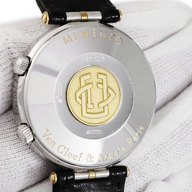 腕時計 ヴァンクリーフアーペル Van Cleef & Arpels スポーツ1 メメント 423.003 手巻き メンズ アラーム ホワイト ローマン デイト