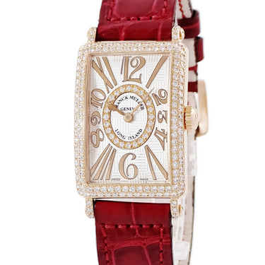 腕時計 フランクミュラー FRANCK MULLER ロングアイランド レリーフ アンサンブル 902QZRELV-RCD1R クオーツ レディース K18PG 純正ダイヤ