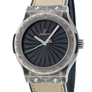 腕時計 ウブロ HUBLOT クラシック フュージョン チタニウム ワイルドカスタムズ 511.NX.1110.VR.PIC19 自動巻き メンズ 黒 限定