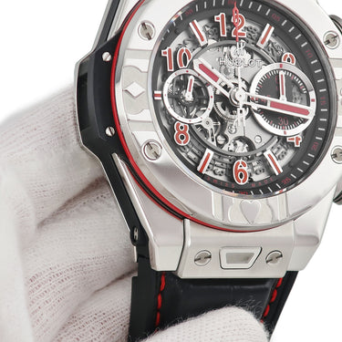 腕時計 ウブロ HUBLOT ビッグバン ウニコ ワールドポーカーツアー スチール 411.SX.1170.LR.WPT15 自動巻き メンズ スケルトン 限定