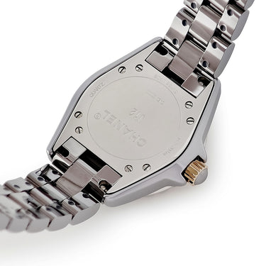 腕時計 シャネル CHANEL J12 クロマティック H4197 クオーツ レディース K18PG×チタンセラミック コンビ デイト 逆回転防止ベゼル