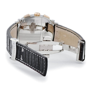 腕時計 ショーメ CHAUMET ダンディ XL クロノグラフ W11790-30V 自動巻き メンズ OH済 K18PG×SS コンビ シルバー スモールセコンド
