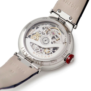 腕時計 ブルガリ BVLGARI ルチェア スケルトン LUP33SKSDL 103518 自動巻き レディース 純正ダイヤ 雪の結晶 青針 日本限定