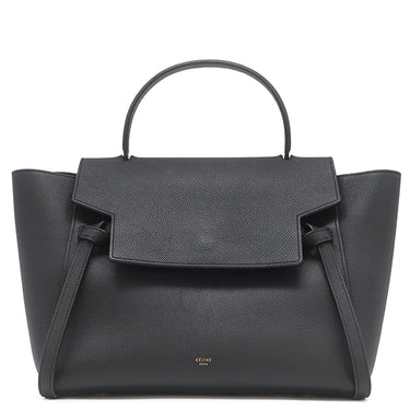 セリーヌ Celine ベルトバッグ ミニ ブラック レザー 2WAYバッグ ゴールド金具 ハンドバッグ ショルダーバッグ 黒