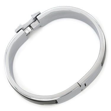 エルメス HERMES クリックH PM ブラック×シルバー GP エナメル ブレスレット シルバー金具 Hブレス クリッククラック