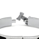 エルメス HERMES クリックH PM ブラック×シルバー GP エナメル ブレスレット シルバー金具 Hブレス クリッククラック