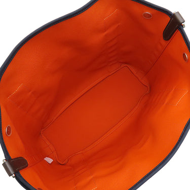 エルメス HERMES サックドパンサージュ グルーム ネイビー×オレンジ キャンバス トワルシェブロン 2WAYバッグ シルバー金具 紺 バイカラー ショルダー トート