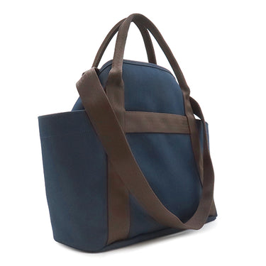 エルメス HERMES サックドパンサージュ グルーム ネイビー×オレンジ キャンバス トワルシェブロン 2WAYバッグ シルバー金具 紺 バイカラー ショルダー トート