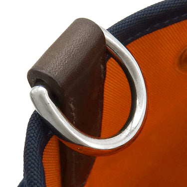 エルメス HERMES サックドパンサージュ グルーム ネイビー×オレンジ キャンバス トワルシェブロン 2WAYバッグ シルバー金具 紺 バイカラー ショルダー トート