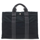 エルメス HERMES フールトゥ MM ブラック キャンバス トートバッグ シルバー金具 黒 グレー A4 ハンドバッグ トート