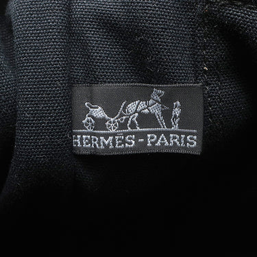 エルメス HERMES フールトゥ MM ブラック キャンバス トートバッグ シルバー金具 黒 グレー A4 ハンドバッグ トート
