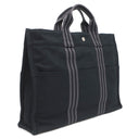 エルメス HERMES フールトゥ MM ブラック キャンバス トートバッグ シルバー金具 黒 グレー A4 ハンドバッグ トート