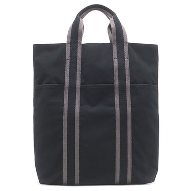 エルメス HERMES フールトゥ カバス ブラック コットン トートバッグ 黒 グレー キャンバス トート